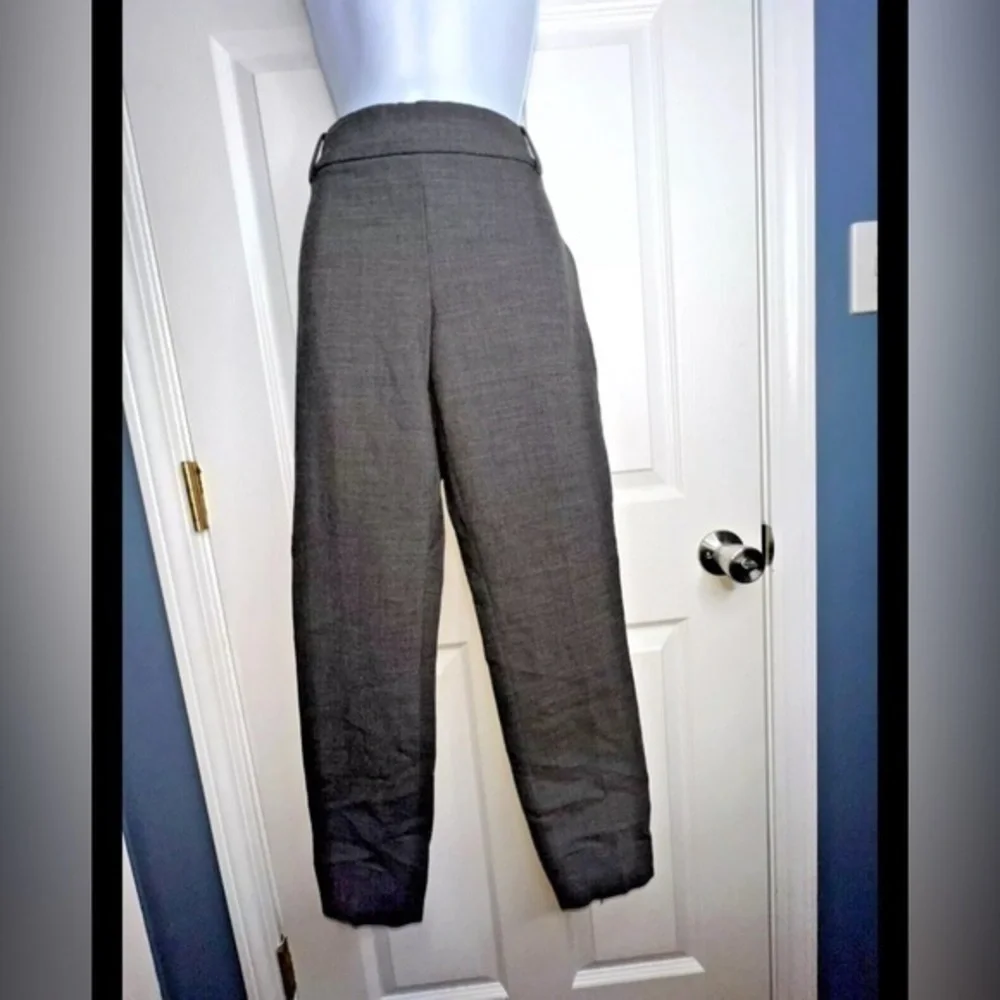 J. Crew Minnie Women’s 6 Dark Gray Straight Leg Trouser Dress Pants Zip Wool S